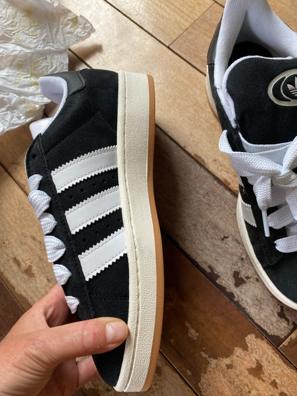 adidas Black and White Low-Top Athletic Sneakers - Picture 2 of 4
